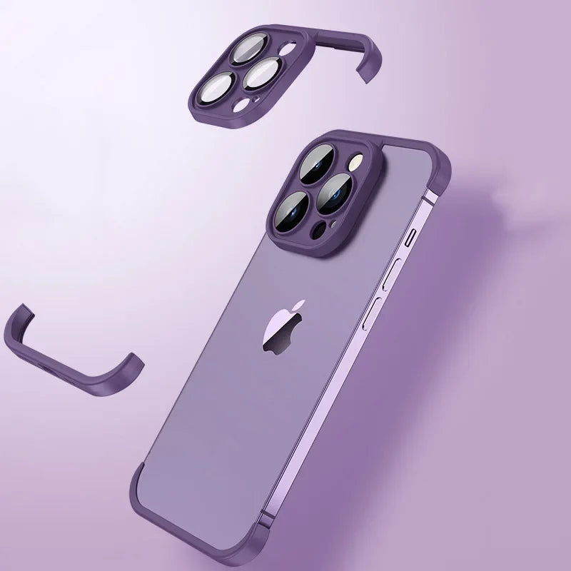 Corner TPU No backpanel Tempered Camera Lens Phone Case For iPhone