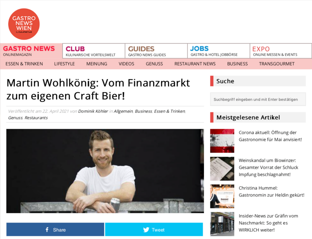 Gastro News Wien Interview Martin Wohlkoenig, Braukollektiv Zaungast