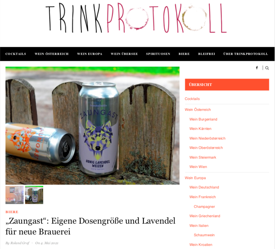 Trinkprotokoll Braukollektiv Zaungast Craft Bier, Mango IPA und Honig Lavendel Weizen Craft Bier