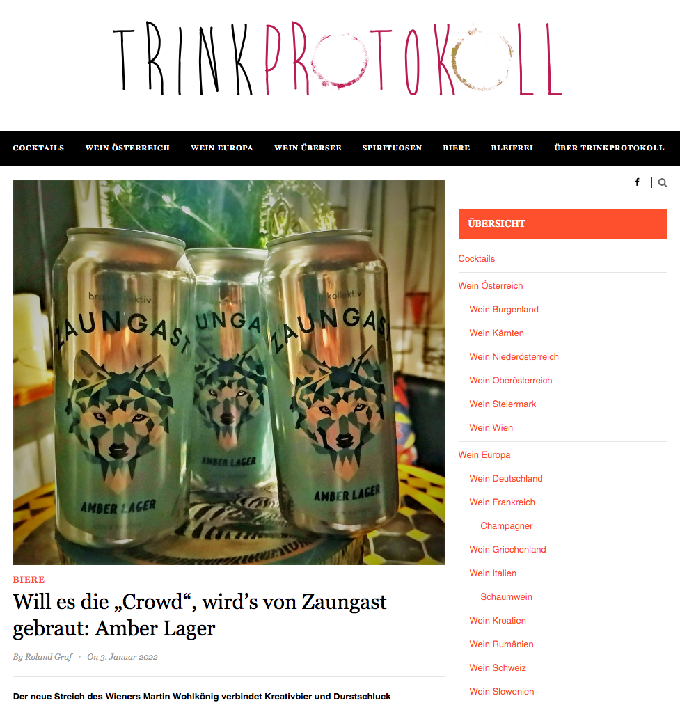 braukollektiv Zaungast Amber Lager Trinkprotokoll