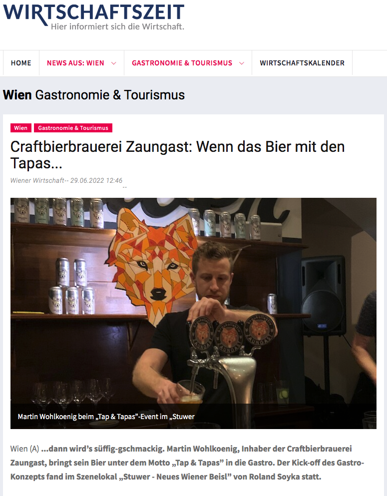 Zaungast Craft Bier Wirtschaftszeit Tap & Tapas Stuwer