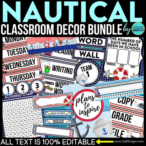Under the Sea Ocean Classroom Theme Decor Bundle – Clutter Free