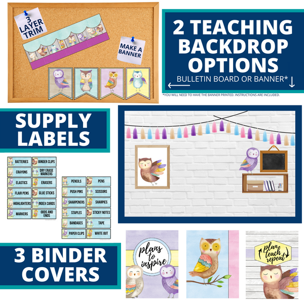 Owl Classroom Theme Decorations Bundle – Clutter Free Classroom Store