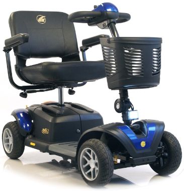 Golden Technologies Buzzaround EX mobility scooter in blue.