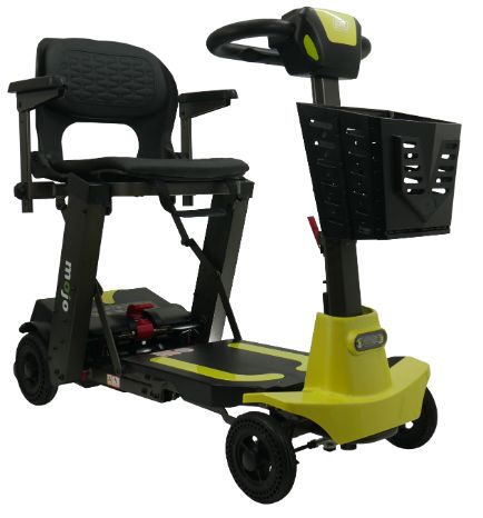 Enhance Mobility Mojo Automatic Folding Mobility Scooter in Lime