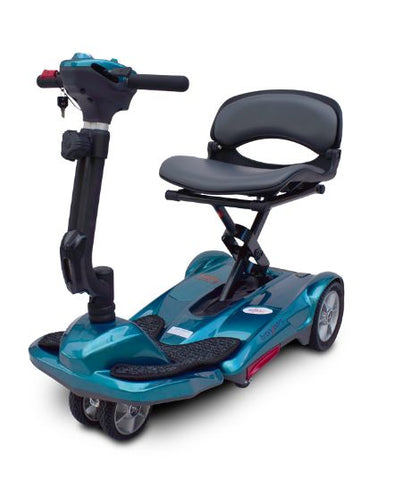 EV Rider Transport M manual folding mobility scooter in blue.