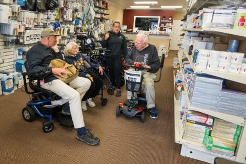 Elderly People Shopping for Mobility Scooters
