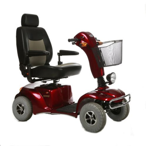 Merits Health Pioneer 10 mobility scooter in red.