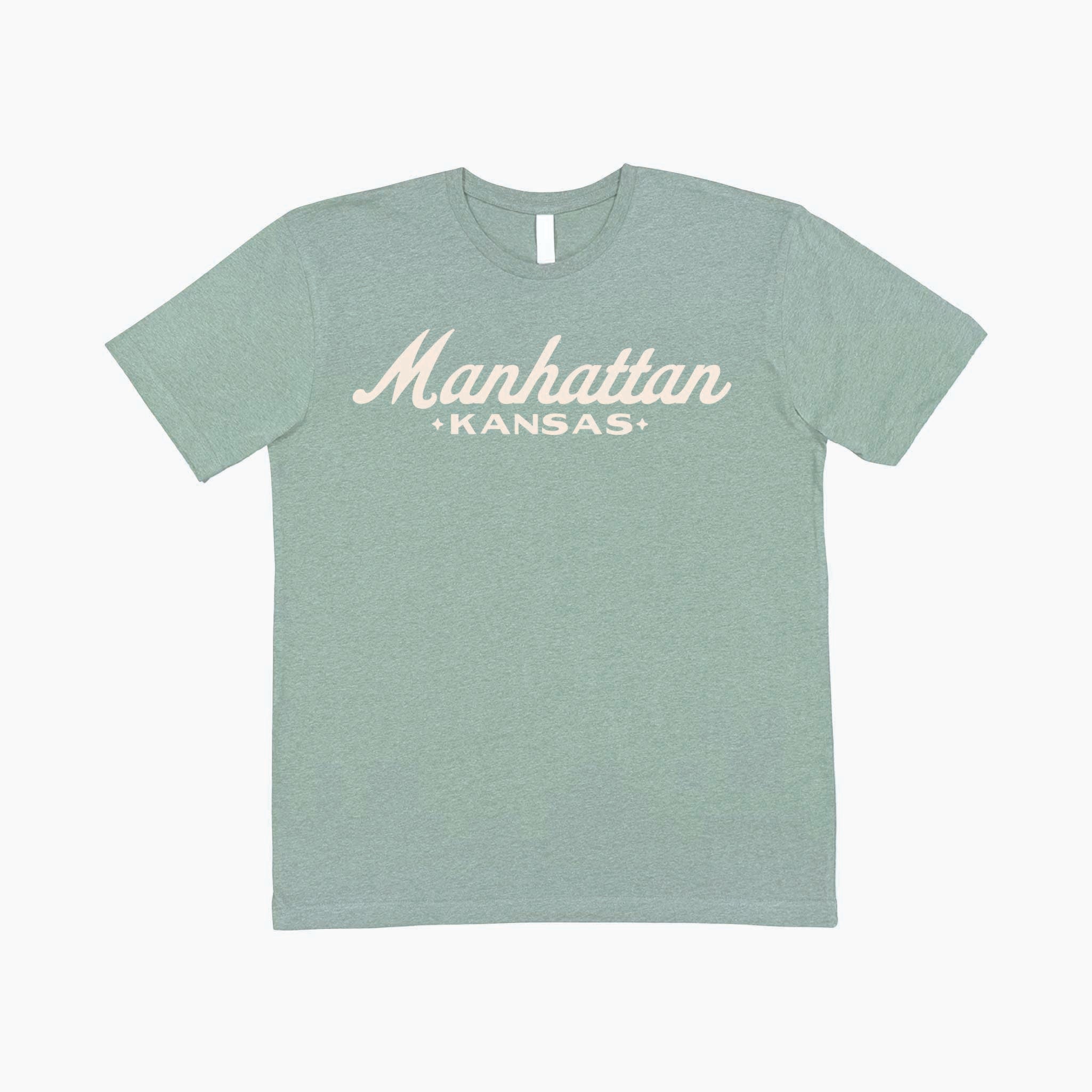 Manhattan Starlight Script Dusty Blue Tee