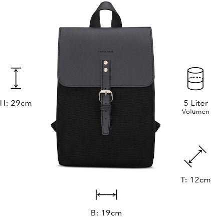 Kleiner Rucksack aus Canvas & Kunstleder für Damen