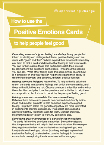 Guide Card Positive Emotions Cards