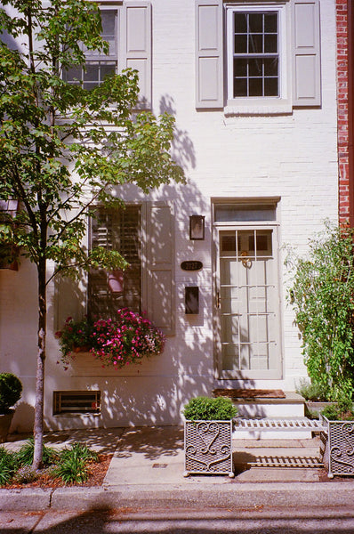 Photograph of a townhouse in a city