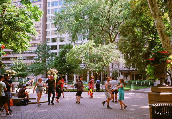 Photograph of people in Rittenhouse Square in Philadelphia