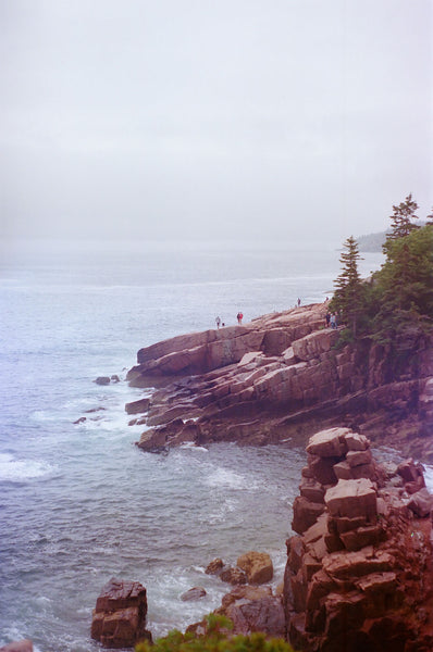 Photograph taken with a Pentax ME camera of a rocky coastline