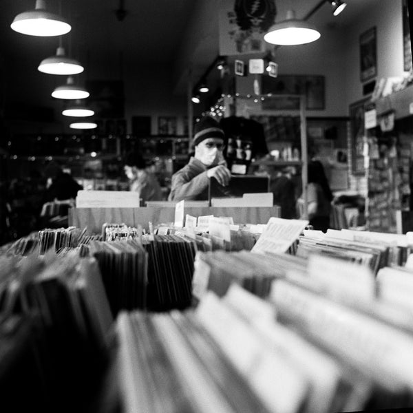 Photograph taken inside record store