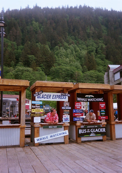 Photograph of tourist stands in rural area