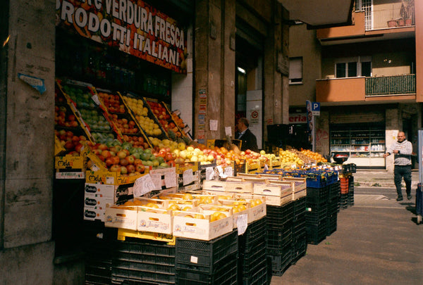 Photograph of fruit stand on a street