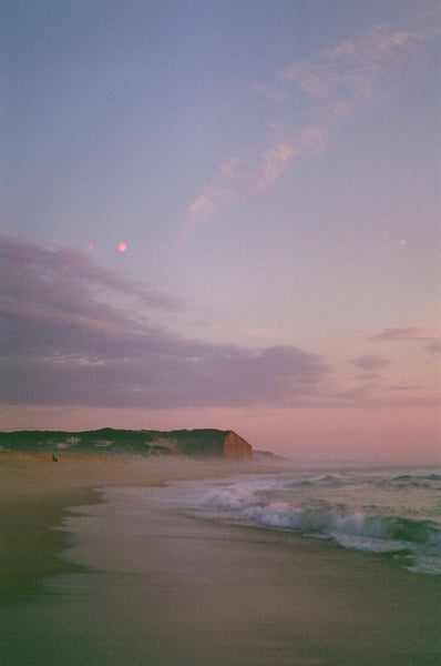 Photograph of a sunset on a beach