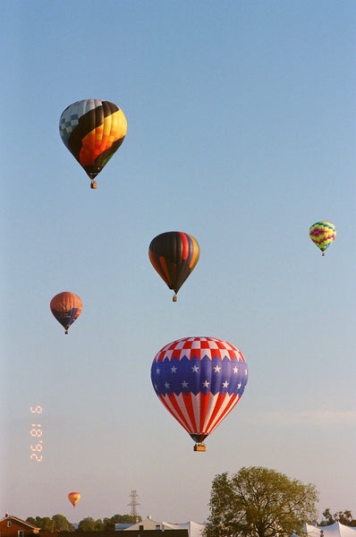 Photograph of hot air balloons