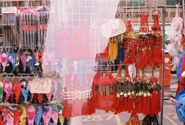 Photograph taken with a Canon EOS 300 of market stand in a city