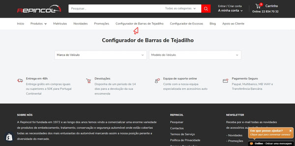 Configurador de barras de techo