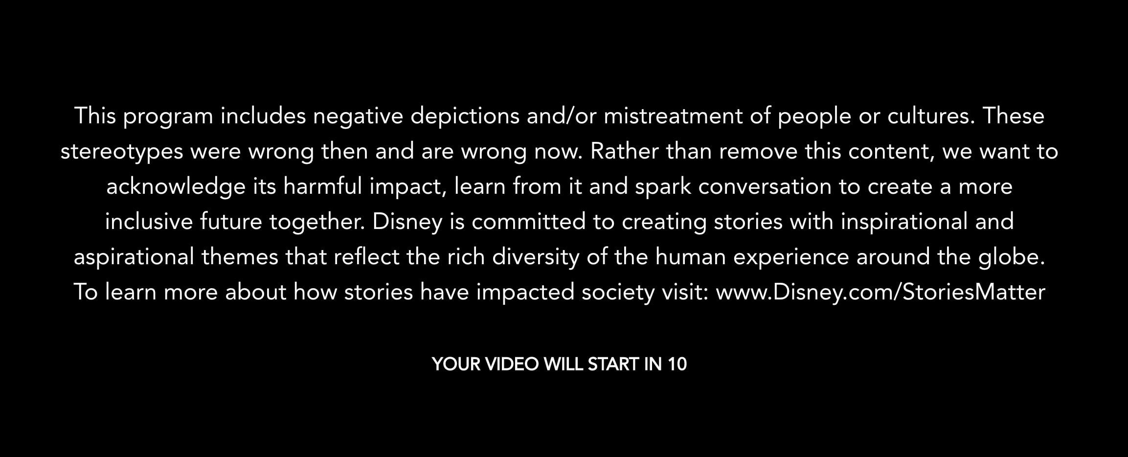 Disney Plus Offensive Content Warning Peter Pan Aladdin