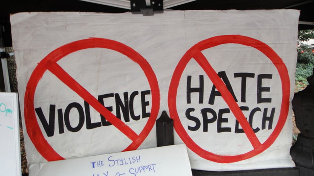No Violence Hate Speech Protest Signs