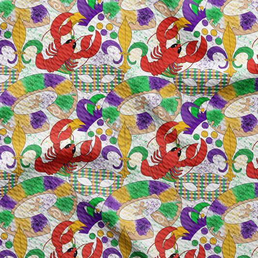Mardi Gras Printed Bullet Textured Fabric AA1359 – Fabric4ever