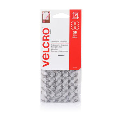 Velcro brand stick on thin clear hook & loop dots 56 dots 9mm