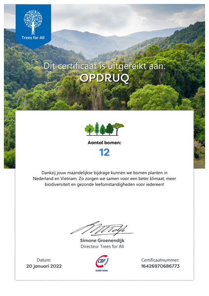Trees for all certificaat