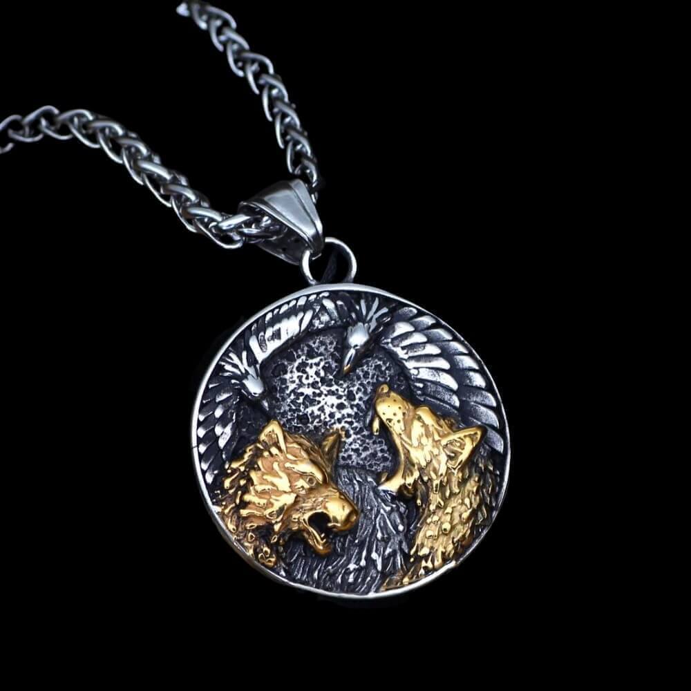 Odin's Wolves and Ravens Necklace - Odin's Treasures