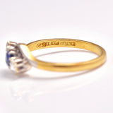 Ellibelle Jewellery Antique Edwardian Sapphire & Diamond Three Stone Ring