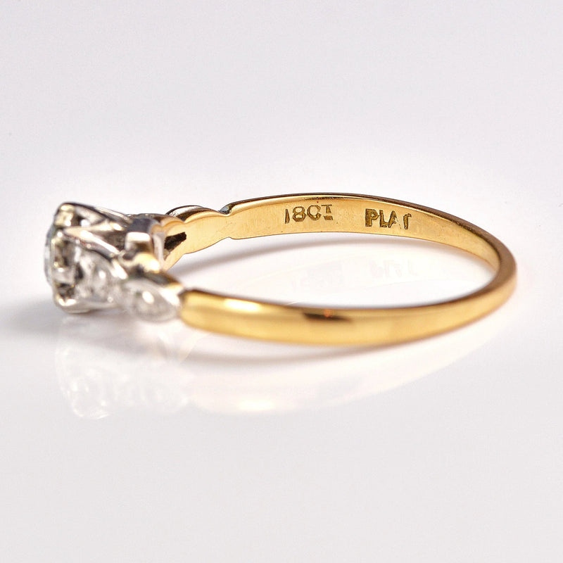 Ellibelle Jewellery Art Deco Style Diamond Solitaire Engagement Ring (0.40ct)