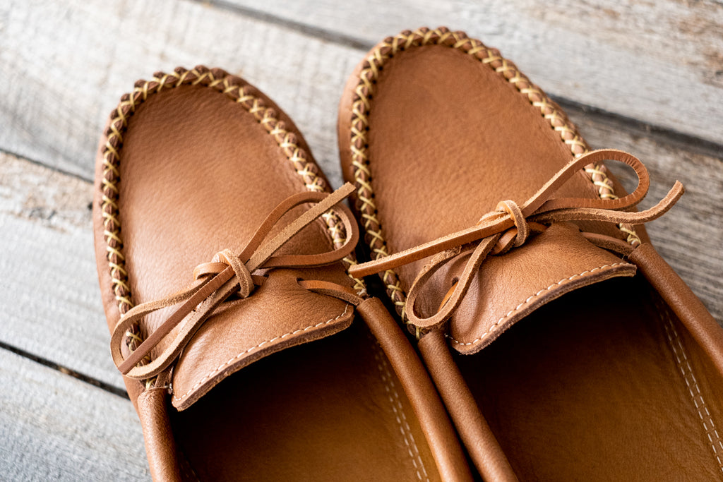 moccasins made in Canada from wild buffalo hide