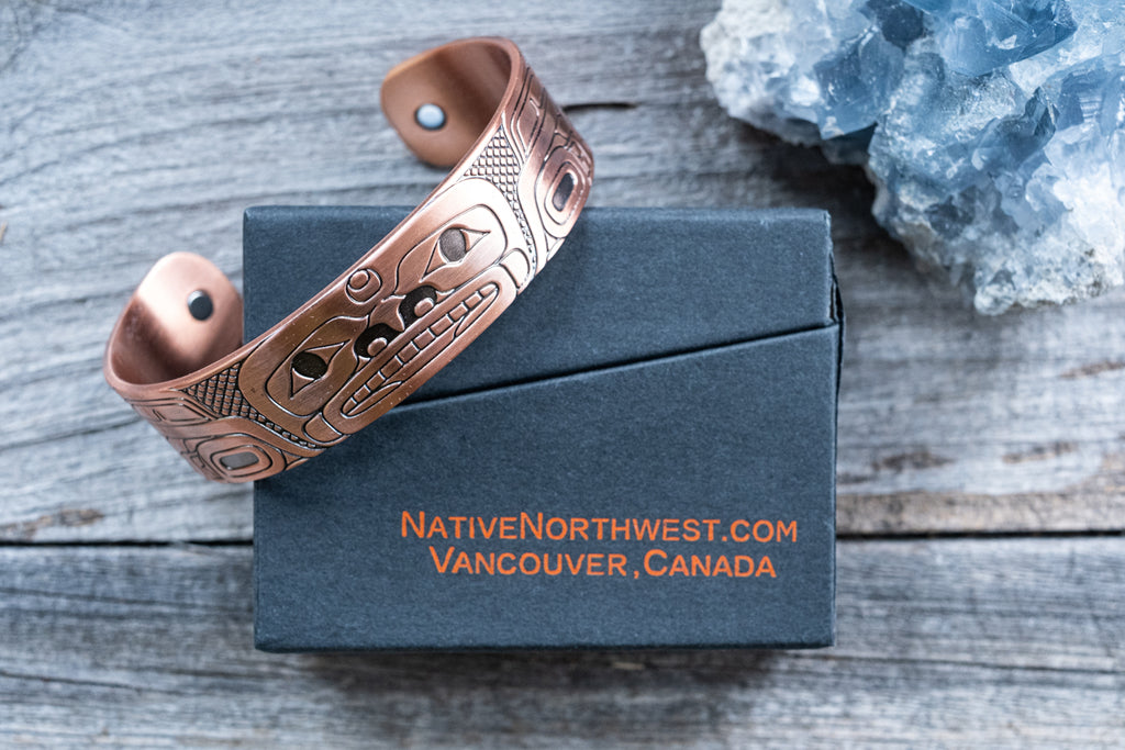Indigenous Art Copper Bracelets with Magnets