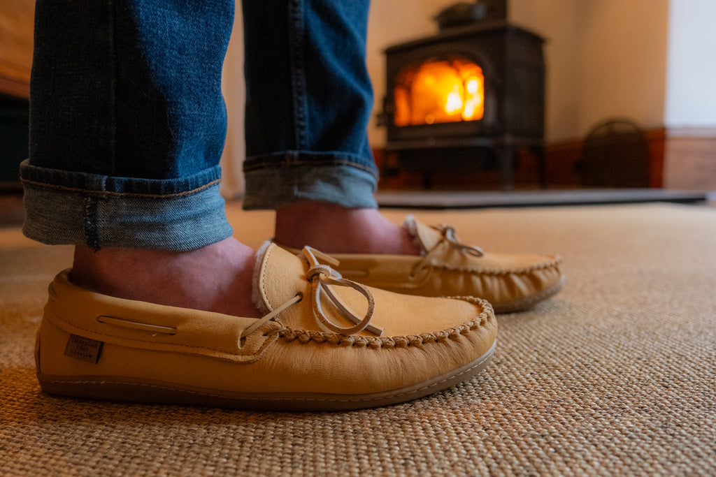 comfy quality laurentian chief moccasins made from genuine leather