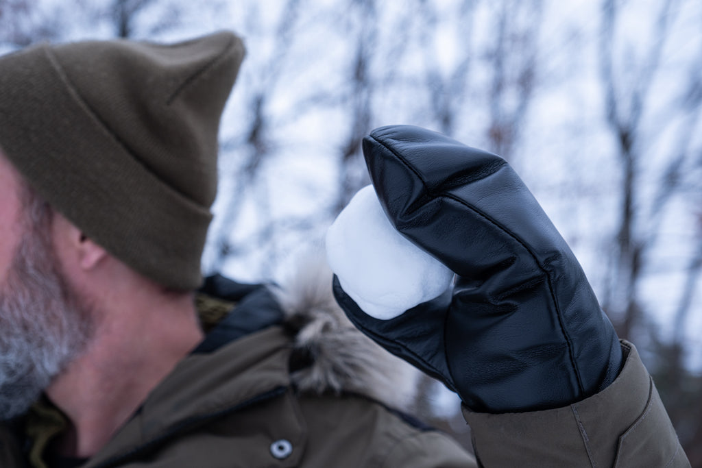 quality canadian made leather mittens for warm hands all winter long