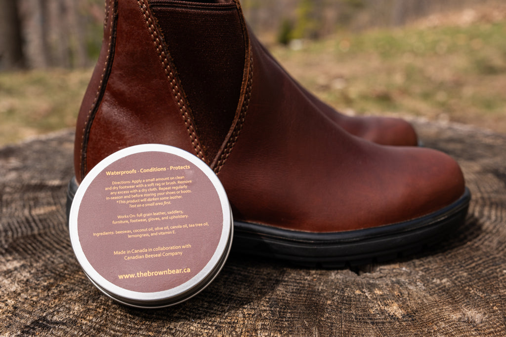 Canadian Beeseal leather conditioner and protector revive leather footwear