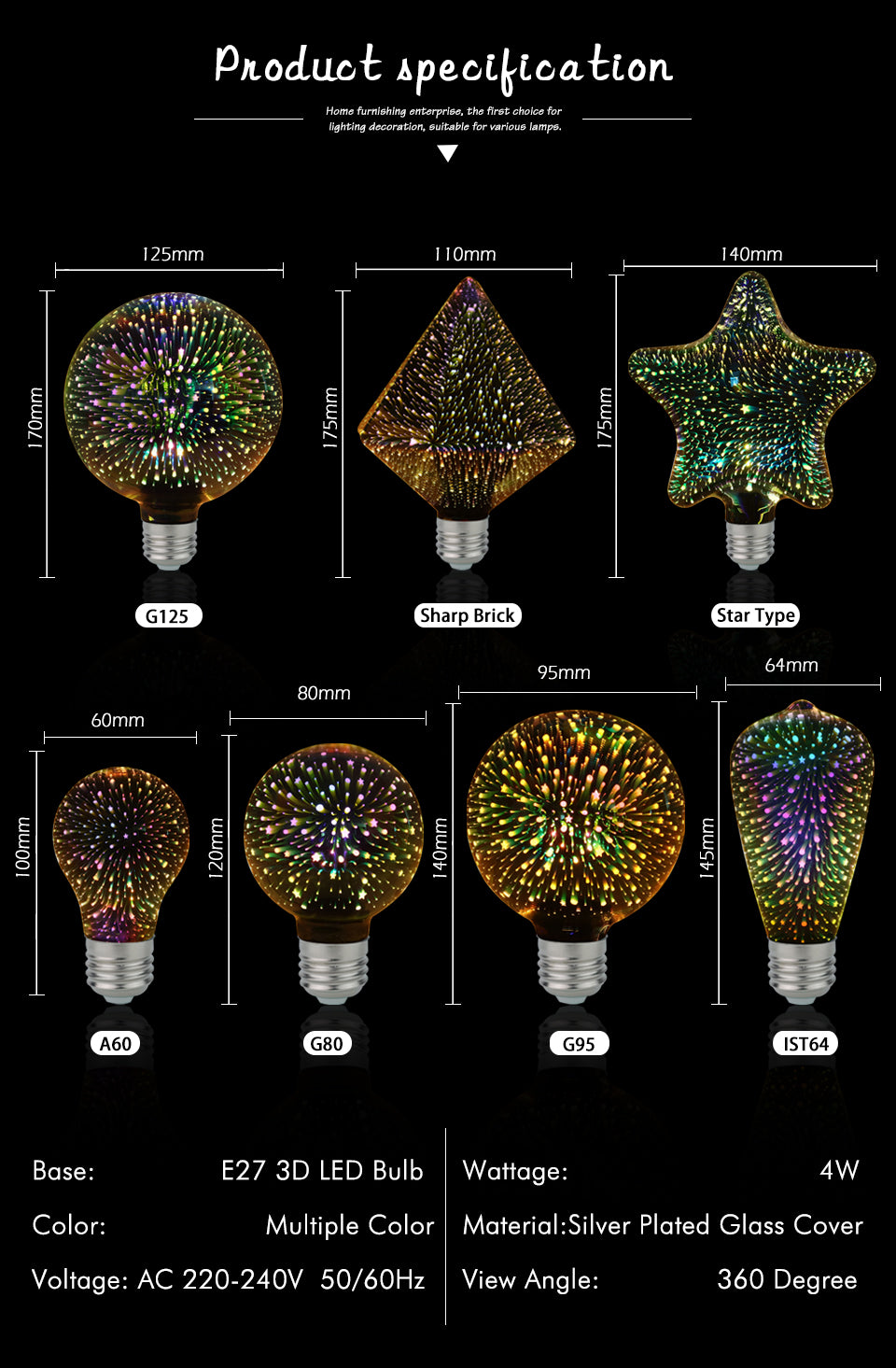 3D Fireworks Decorative Bulb - Fireworks Décor Bulbs