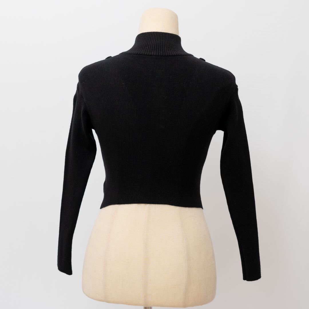 Pre-owned Jacquemus La Maille Bormio Cropped Knit Top In Black