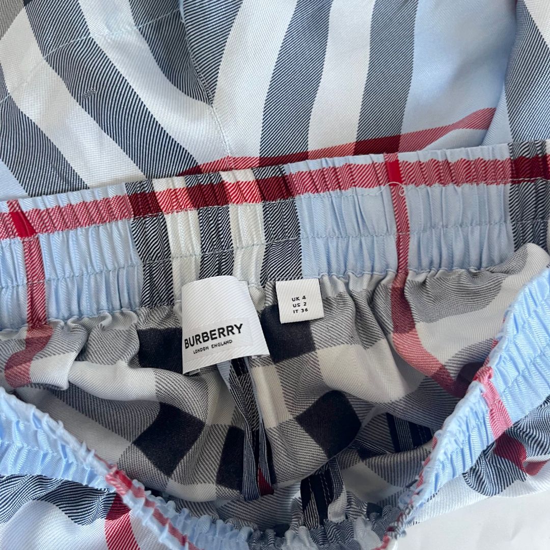 Pre-owned Burberry Burrberry Tierney Bowling Pajama Shorts