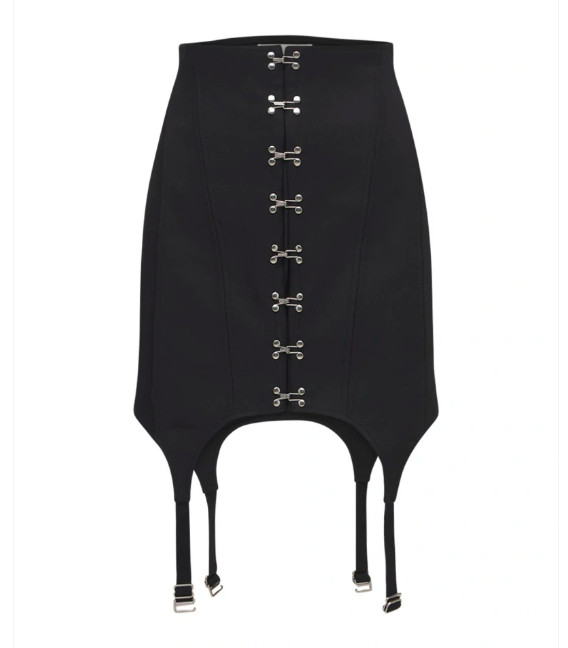 Pre-owned Dion Lee Black Mini Skirt With Hook Detail