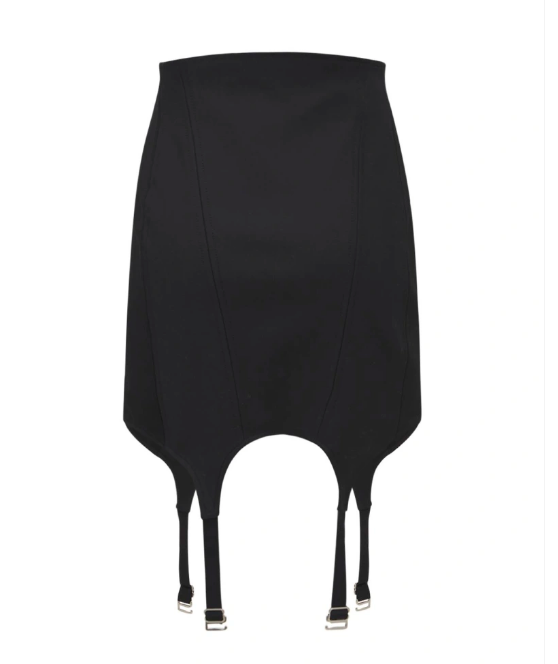 Pre-owned Dion Lee Black Mini Skirt With Hook Detail