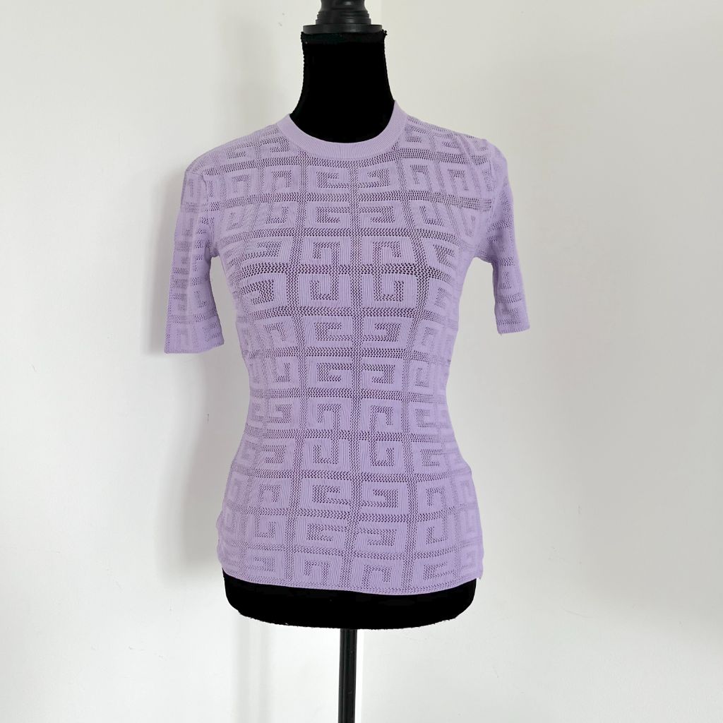 Givenchy Purple 4G Short Sleeve Knitted Top - BOPF | Business of Preloved  Fashion