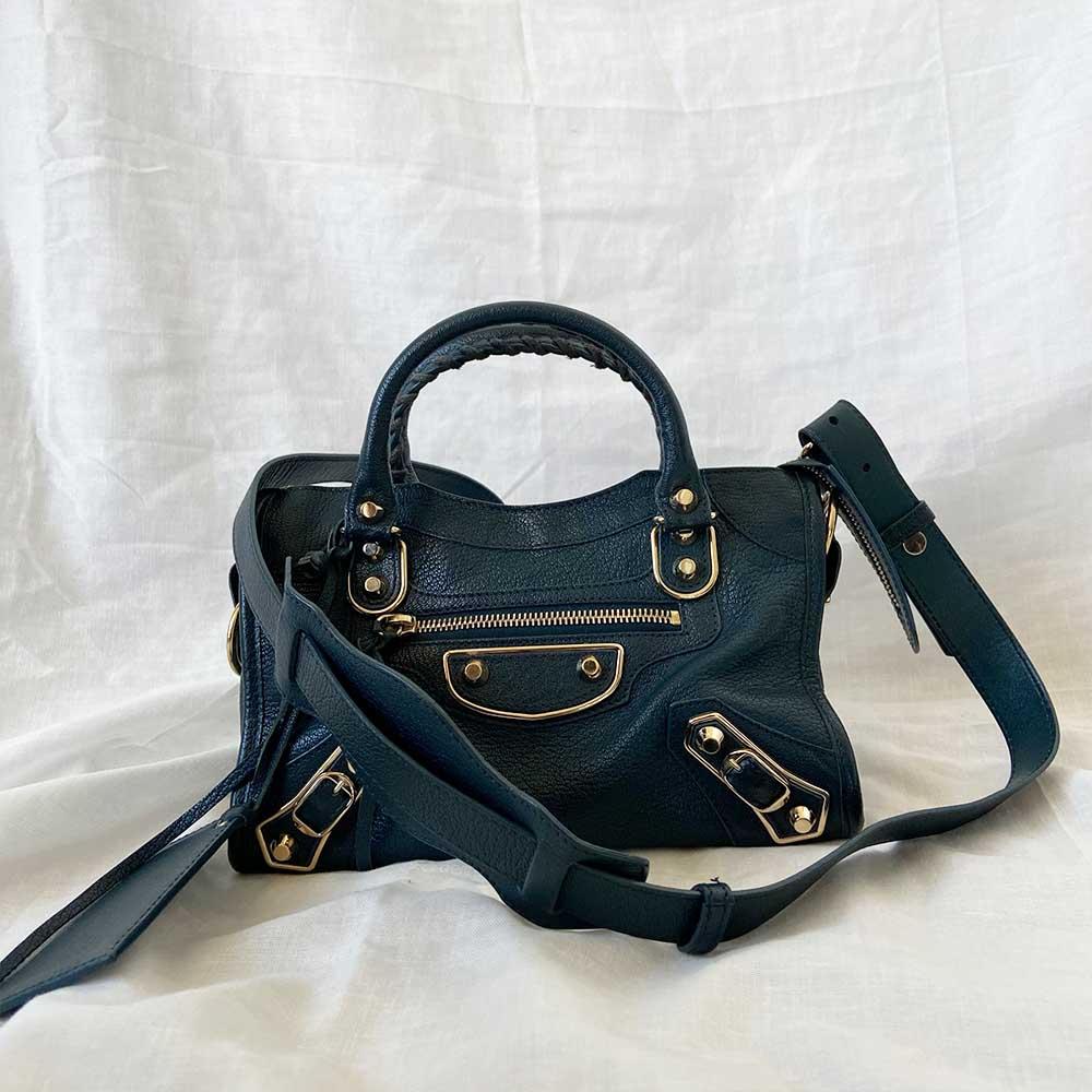 Balenciaga Classic Metallic Edge City Mini Texturedleather Shoulder Bag in  Gray  Lyst