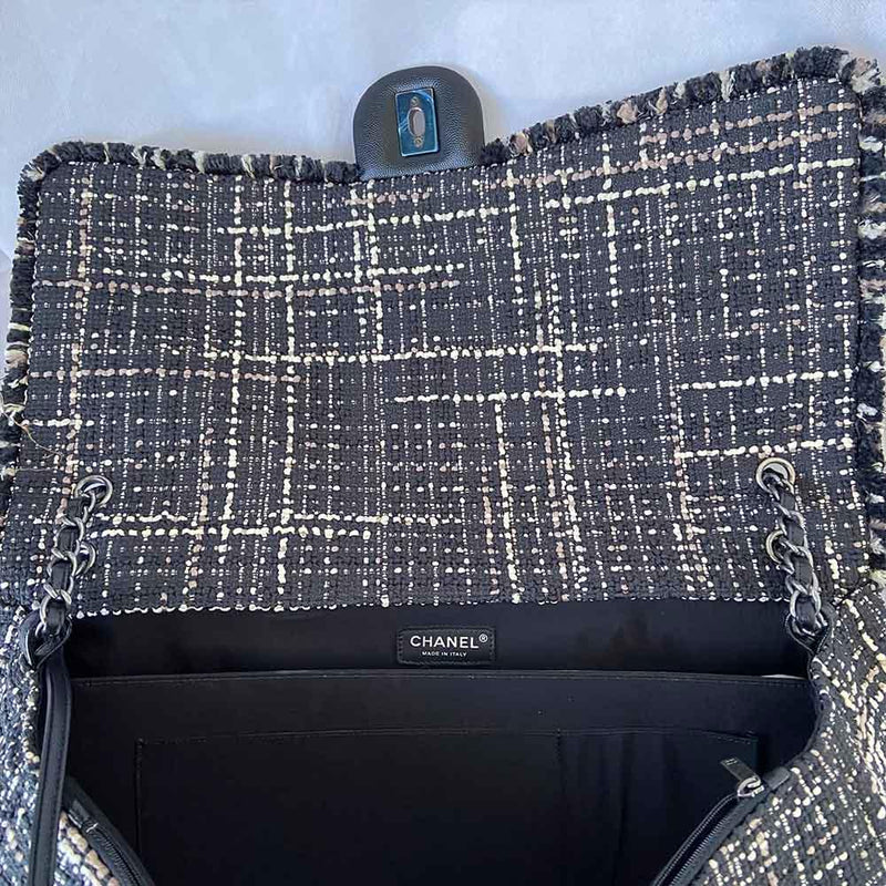 Chanel Tweed Jacket Large Flap Travel Bag - BOPF | Business of Preloved Fashion
