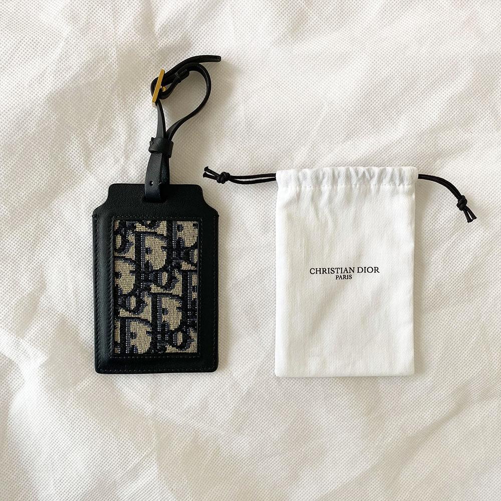 Dior | Dior Black Oblique Leather and Canvas Luggage Tag | BOPF ...