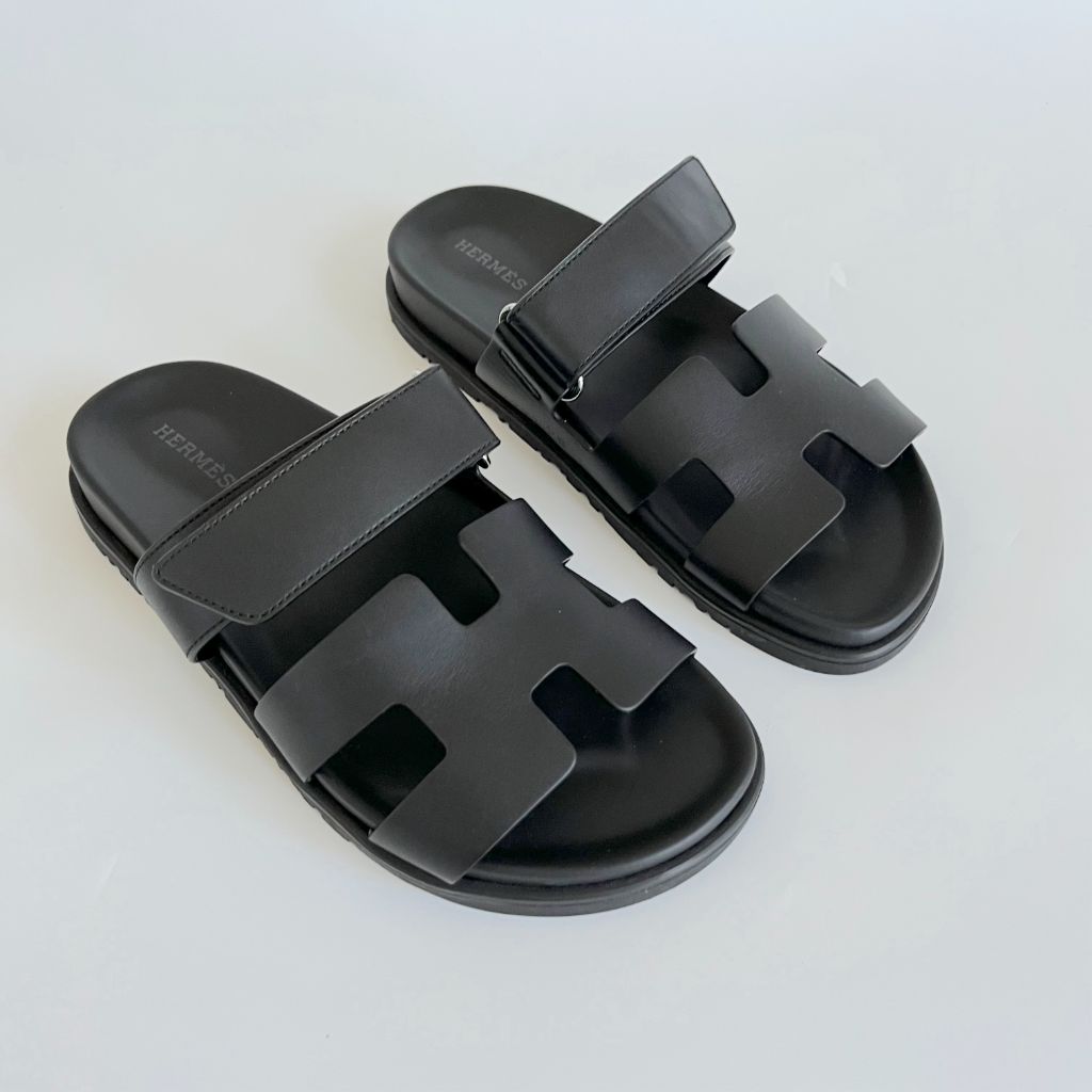 Hermès | Hermes Chypre black leather sandals, 37 | BOPF | Business of ...