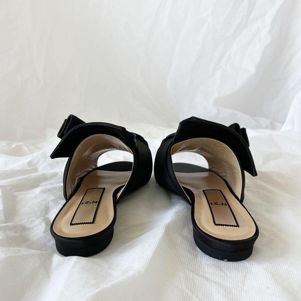 N°21 | N°21 Black Satin Knot Mules Sandals, 37.5 | BOPF | Business of ...
