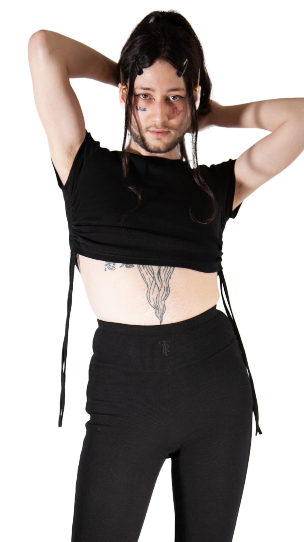 Noir Ruched Baby Tee Tres Rasche